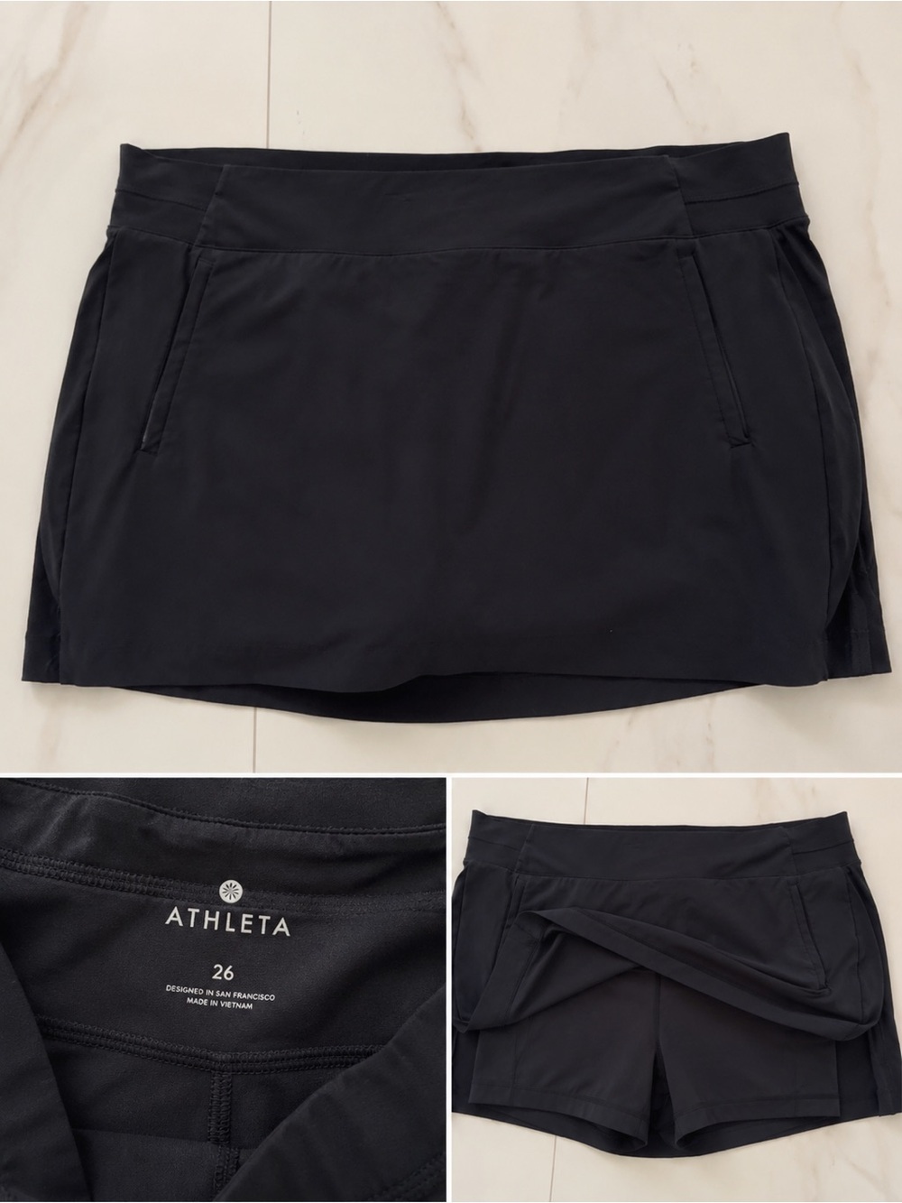 Athleta Black Women's Active Skort Shorts size 26